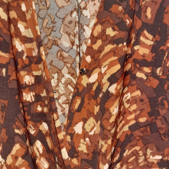 Prologue Womens XS Brown Wrap Blouse with Relaxed Fit - Picture 4 of 5